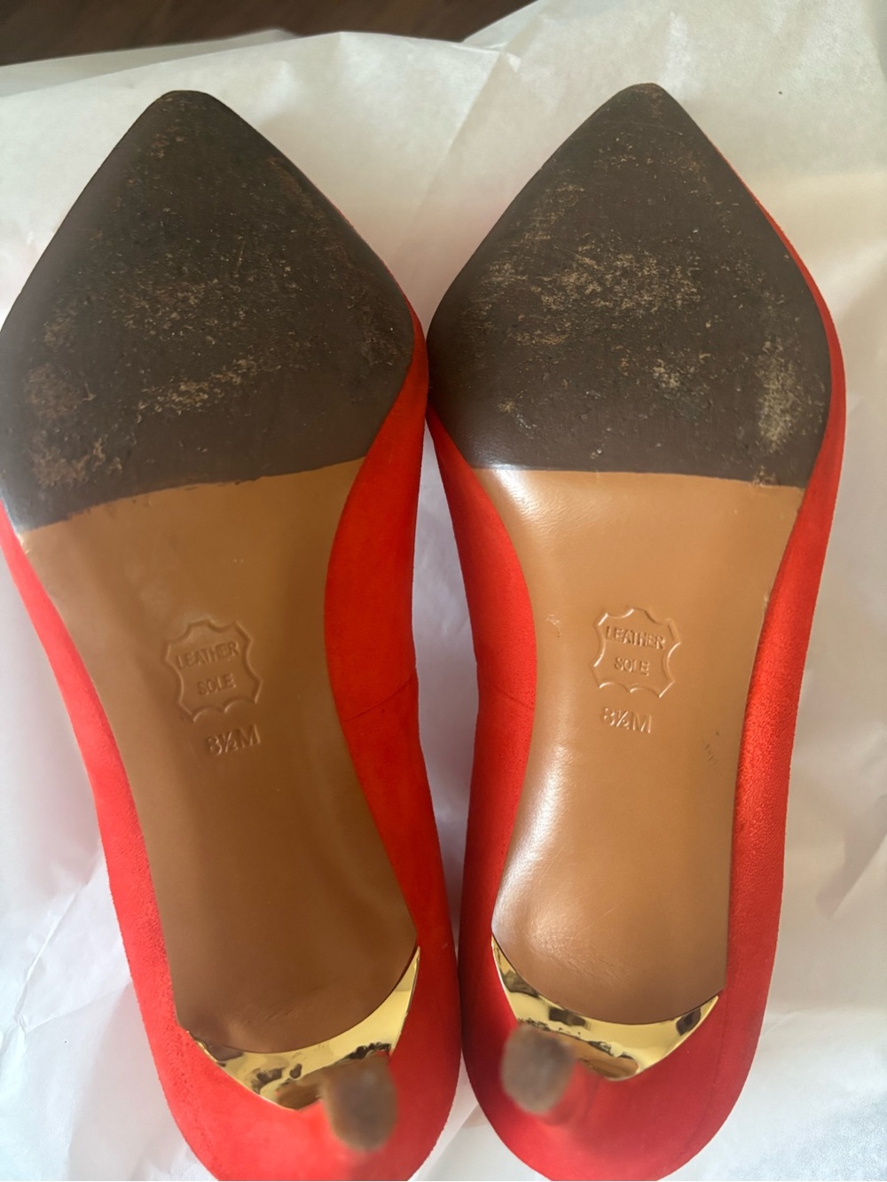 Tory Burch Bright Coral Pointed-Toe Pumps - Picture 9 of 10